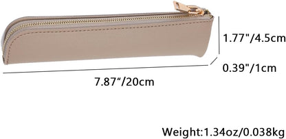 Canvas Pencil Case Small Pencil Pouch Slim Lightweight Pen Case Holder Cute Zipper Bag for School Office