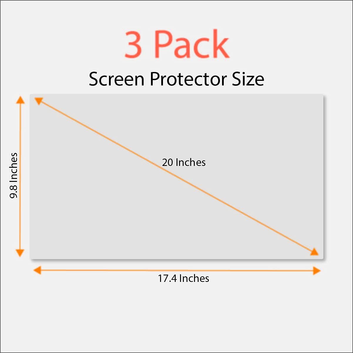 Anti-Glare and Anti Finger Print Screen Protector (3 Pack) for 20 Inches Widescreen Desktop Monitor