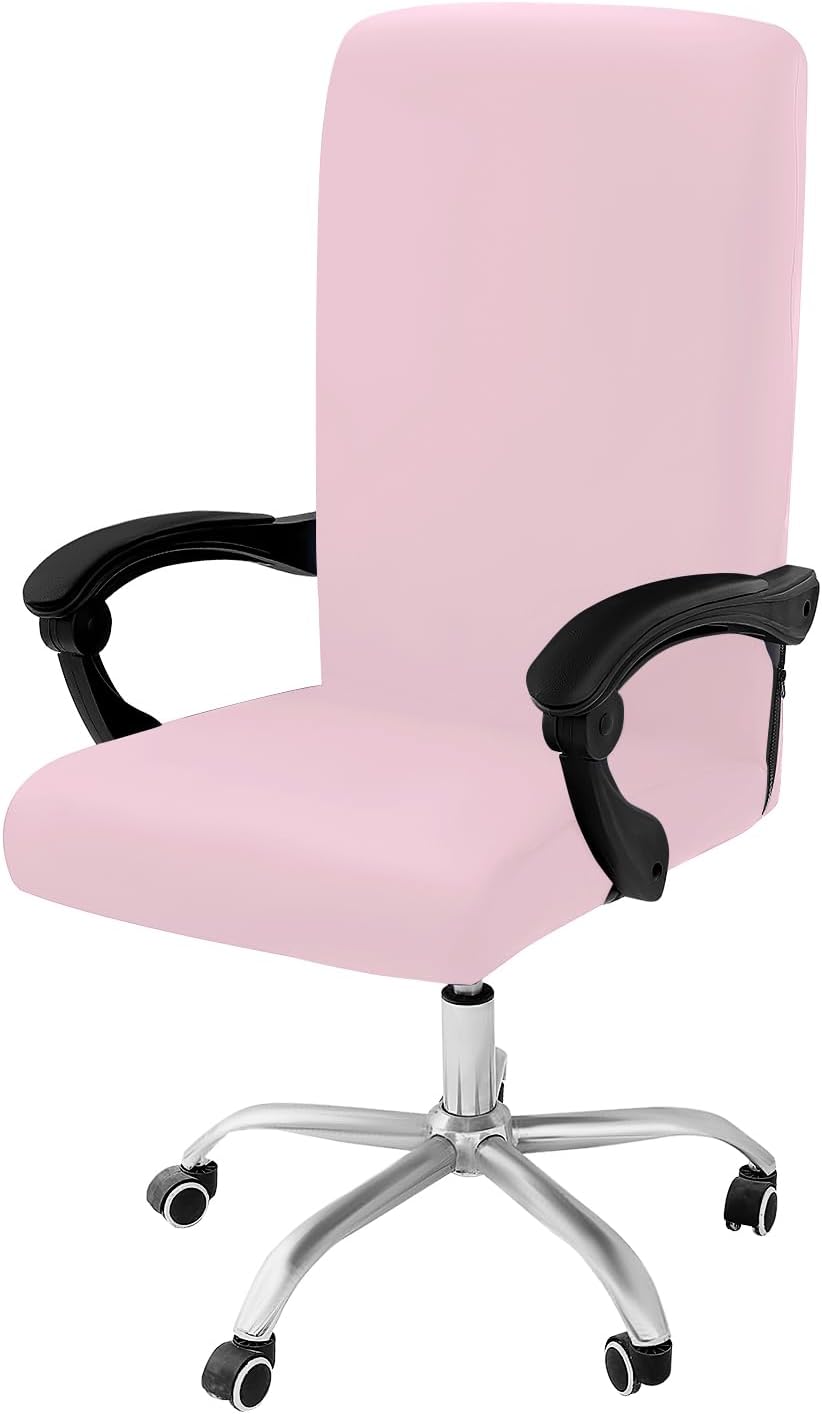 Smiry Stretch Printed Office Chair Armrest Covers, 2 Pcs Soft Fit Removable Washable Computer Desk Chair Arm Covers Protector, Black