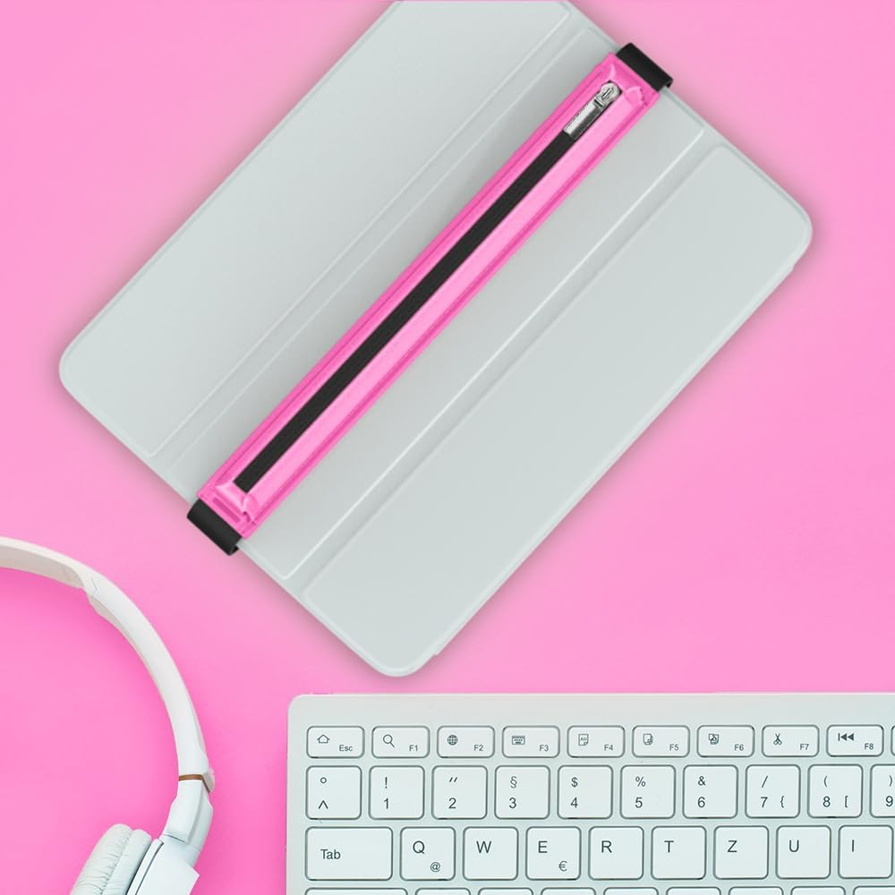MoKo Pencil Case Fit Apple Pencil Pro, iPencil (USB-C), Apple Pencil 1st/2nd Generation, Stylus Pencil Sleeve PU Leather Zipper Pouch with Elastic Band for 9.7"-12.9" Tablet, Space Gray