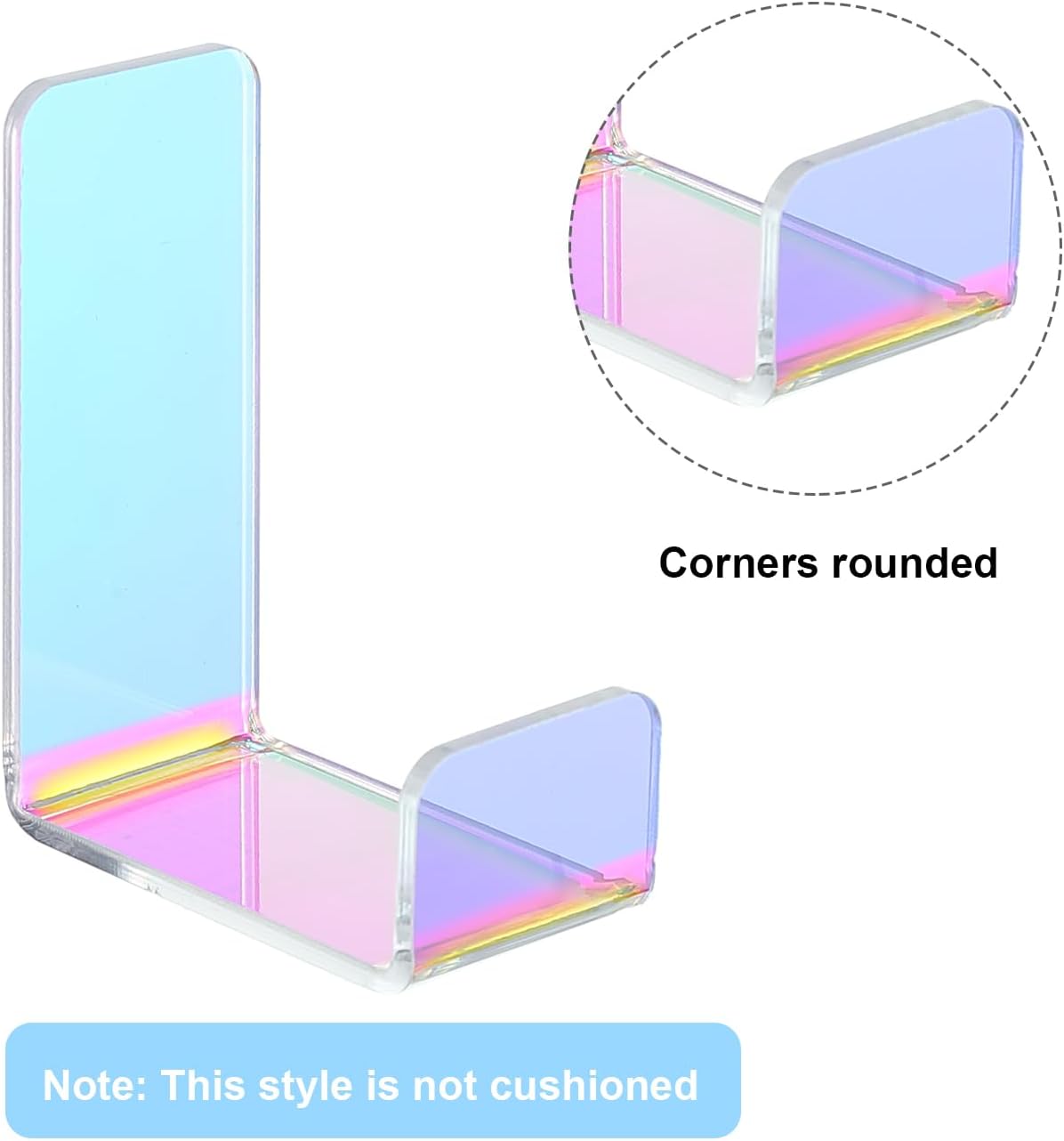 Weewooday 4 Pieces Headphone Hanger Holder Desk Adhesive Headphone Hook Wall Mount Headset Stand Acrylic Holder with Glues for General Purpose Game Earphone(White)