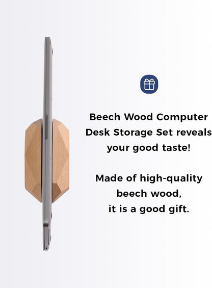 Dual Laptop Holder Adjustable Vertical Laptop Stand, 2 Slots MacBook Stand Wood,Wooden Laptop Stand,Vertical Laptop Holder for Desk, Widen Dock Fits All MacBook/Surface pro