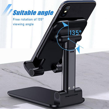 Phone Stand, PhoneHolder for Desk Anti-Slip Cute OfficeAccessories Forldable Cell PhoneHolder Compatible with iPhones, AllMobile Phones, White-Silver, Pro