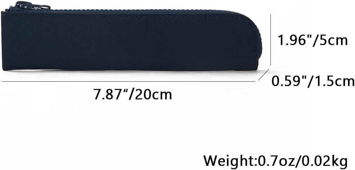 Canvas Pencil Case Small Pencil Pouch Slim Lightweight Pen Case Holder Cute Zipper Bag for School Office