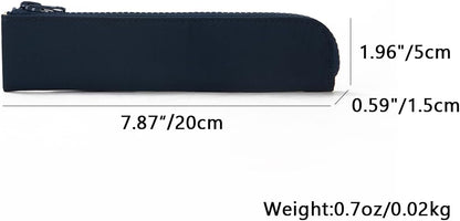 Canvas Pencil Case Small Pencil Pouch Slim Lightweight Pen Case Holder Cute Zipper Bag for School Office