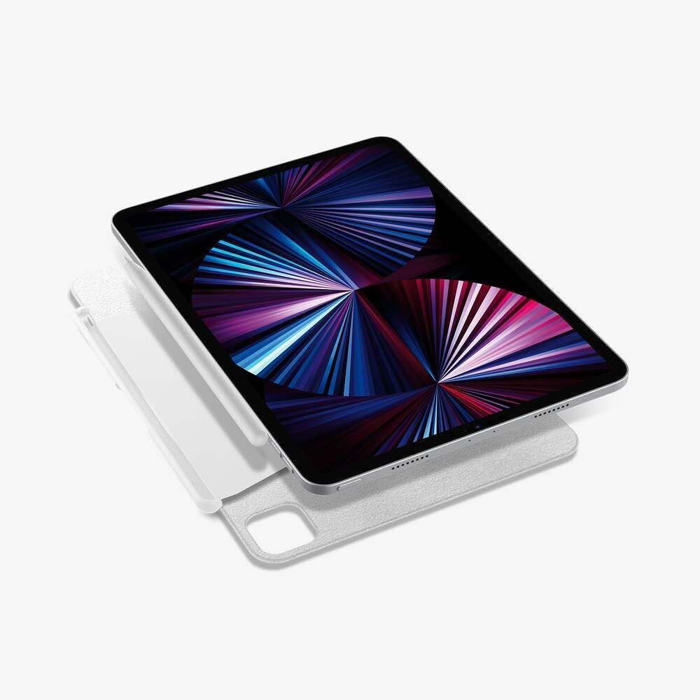 Spigen Pencil Holder for Apple Pencil Pro, 2nd Gen, Lenovo Yoga Pen, Galaxy S Pen, Compatible with Magic Keyboard, Smart Keyboard, Smart Folio, Magnetic iPad Cases, Wireless Charging Safe, White