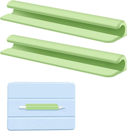 eZAKKA 2PCS Silicone Pencil Holder, Stylus Holder For Stylus Pens,For Most Pens,Pencils,Self-Adhesive Stick To Notebooks,Diary, Desks,Tablet, Black