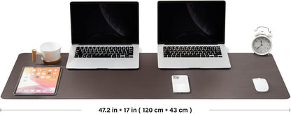 Cork Desk Mat - Dual-Sided Desk Pad for Office and Home - Desk Organization and Accessories - Ideal for Large Mouse Pad and Desk Mats on Top of Desks(Dark Green,90cmx 43cm)