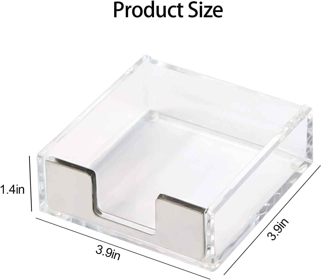 MultiBey Gold Sticky Notes Holder Clear Acrylic Memo Pad Dispenser Post it Note Holder Desk Supplies Organizer Accessories for Office Home Schools (Gold)