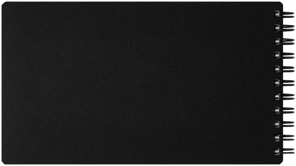 Maruman Mnemosyne Grid Notebook- Horizontal A4 Layout, 8.27" x 11.69", 70 Sheets / 140 Pages, 5mm Graph Paper Journal, Perforated Pages & Wire-Bound to Lay Flat, Black, Made in Japan