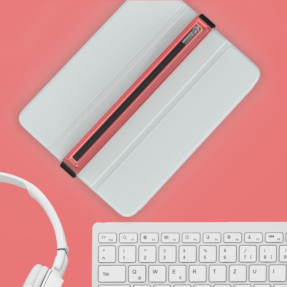 MoKo Pencil Case Fit Apple Pencil Pro, iPencil (USB-C), Apple Pencil 1st/2nd Generation, Stylus Pencil Sleeve PU Leather Zipper Pouch with Elastic Band for 9.7"-12.9" Tablet, Space Gray