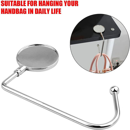 5 Pack Purse Hook Hanger, Metal Hook Long Handbag Hanger for Table Desk,Portable Bag Holder Under Counter Handbags Hook for Women Girl