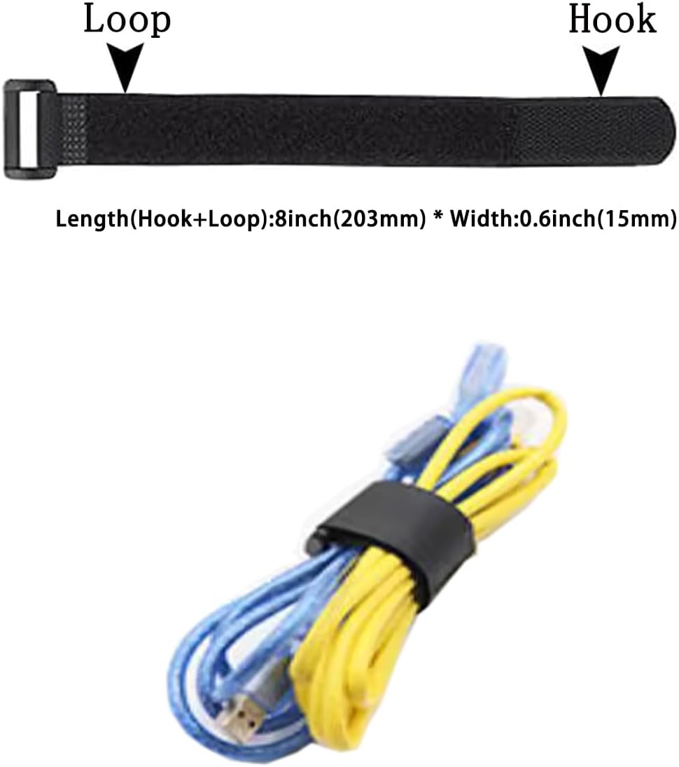 20 Pack (12 x 1 Inch) Reusable Fastening Cable Straps,Adjustable Multi-Purpose Hook and Loop Straps Nylon Cable Ties for Wire Cable Management Home Office Garage Outdoor Organization