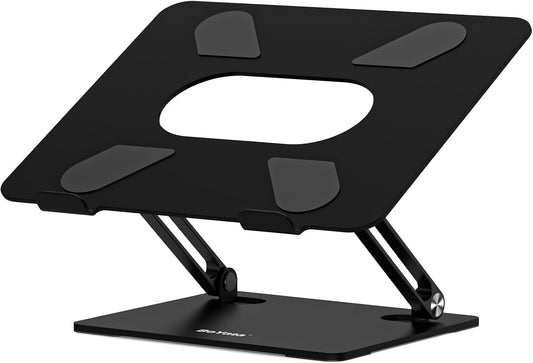 BoYata Laptop Stand, Adjustable Multi-Angle Laptop Holder, Compatible for Laptops up to 17 inches, Sturdy Aluminum & Silicone, Silver