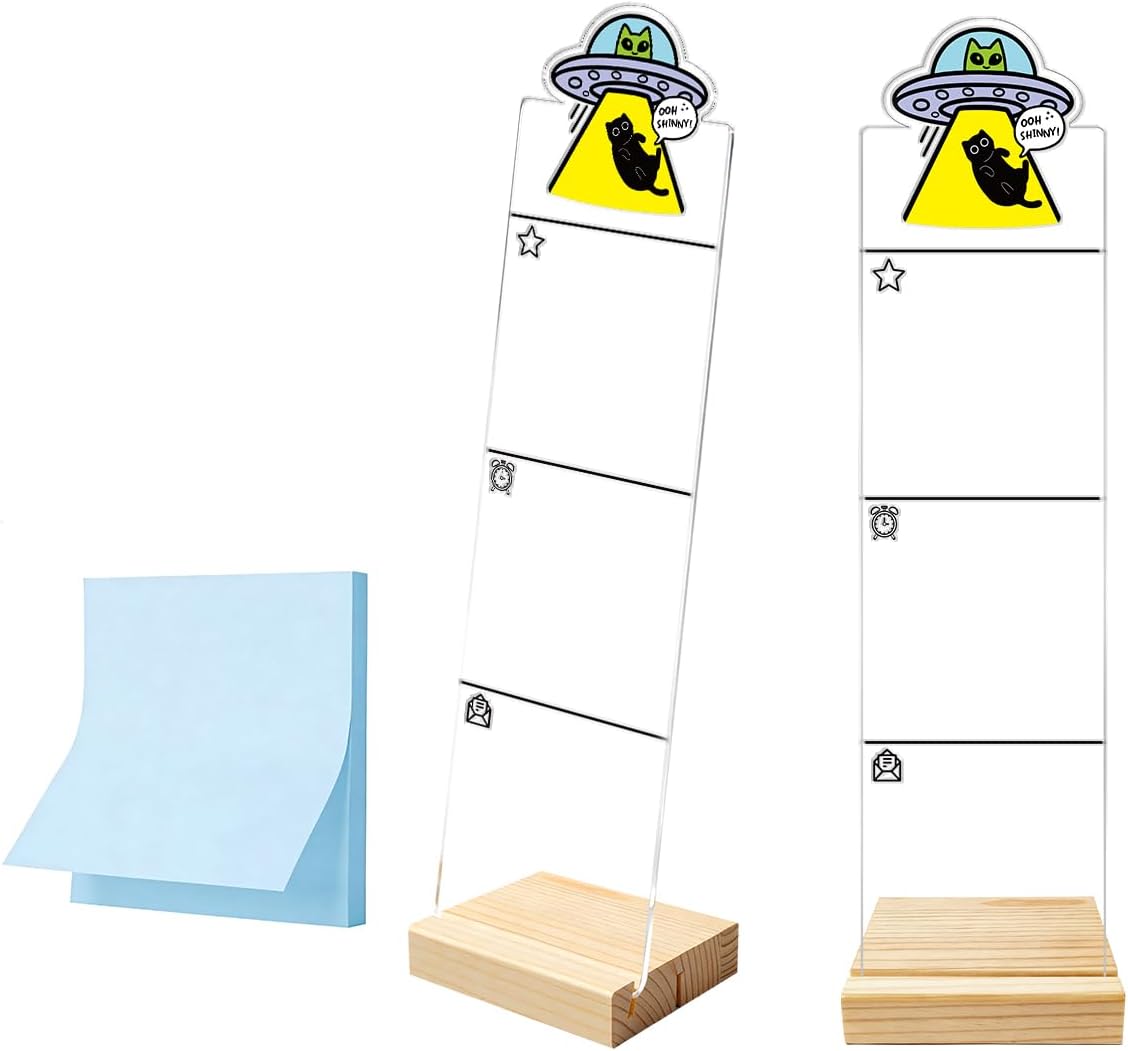 Monitor Memo Board Computer Monitor Memo Board Sticky Note Organizer Hold On Partner Im Overstimulated Sign Acrylic Desk Accessories Removable Wooden Base Set Sticky Notes 100 Sheets 11.8×3.1 inches