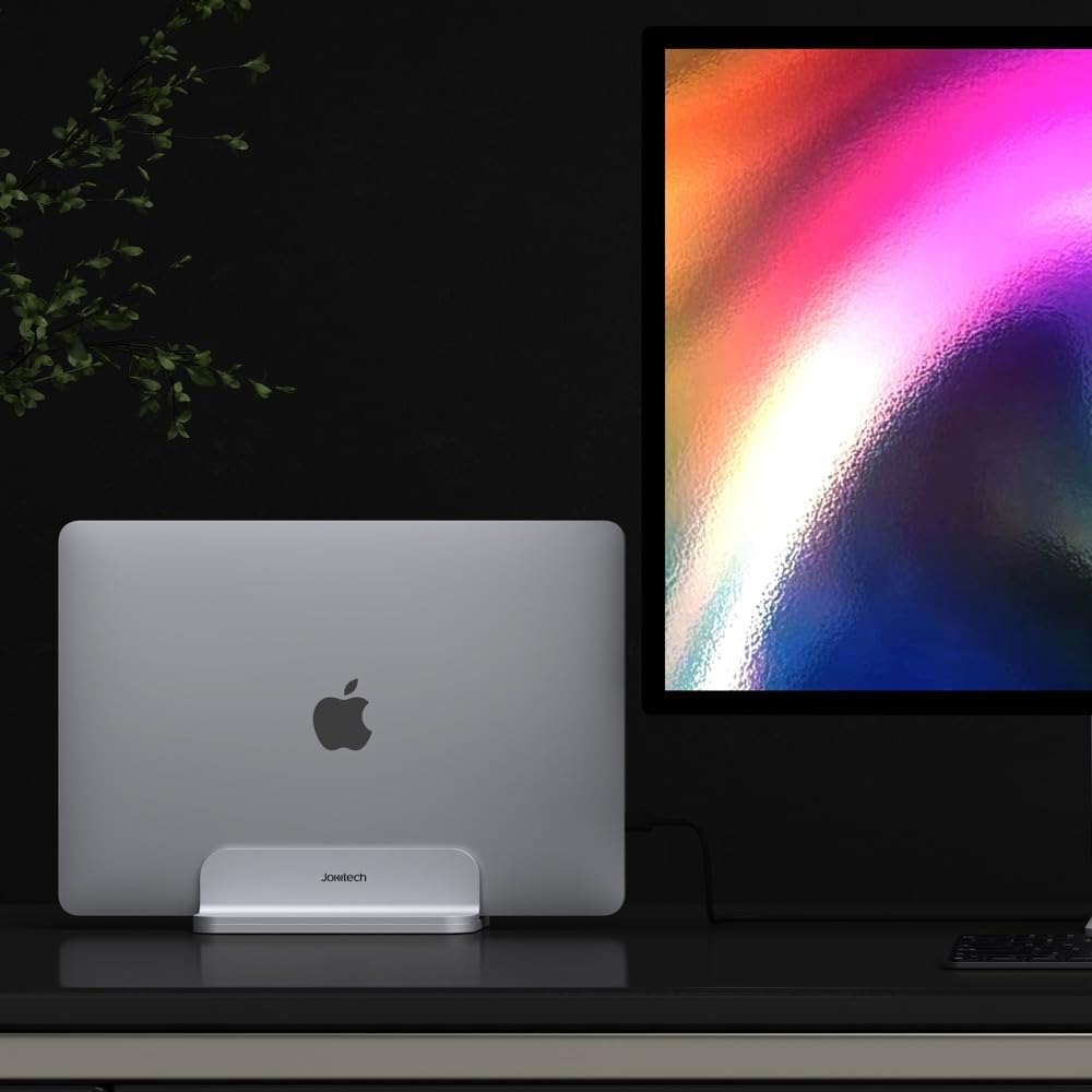JOKItech Aluminum Laptop Stand, Sturdy and Adjustable, Compatible with Apple MacBook Pro/Air, Mac Mini, iPad Pro, Silver