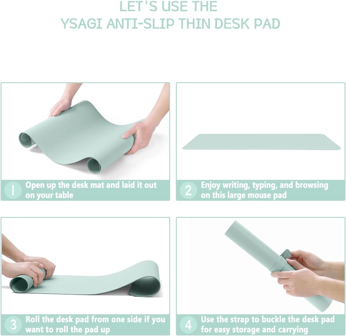 YSAGi Non-Slip Leather Desk Pad, Waterproof Laptop Computer Desk Keyboard Mat, Table Protector Blotter Mat, Large Mouse Pad for Office/Work/Home/Decor(Black, 31.5" x 15.7")