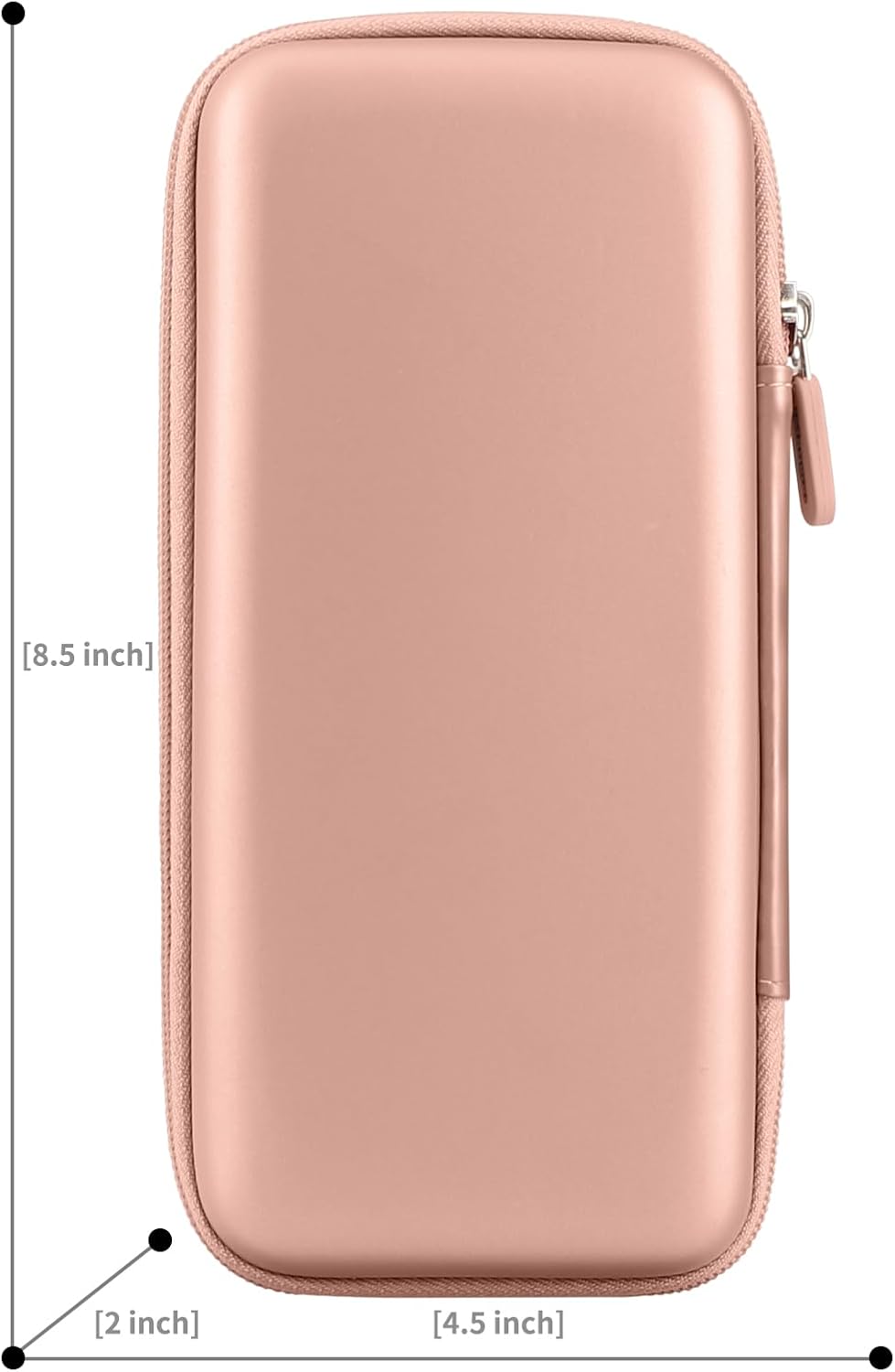 iMangoo Travel Essential Electronics Organizer Pouch Charger Case, Shockproof Dual Zipper Power Bank Cables Tech Accessories Purse, Men & Women Travel Must Have Storage Bag, 6.5x3.2x1 inch Rose Gold