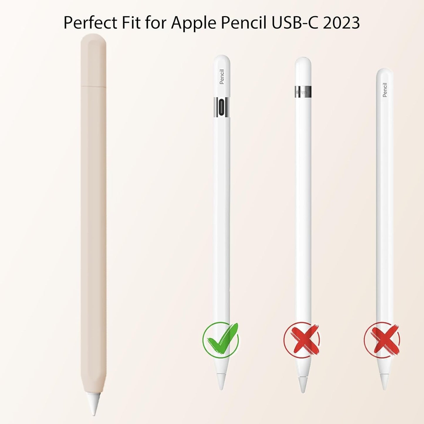 KELIFANG Silicone Case Sleeve Cover for Apple Pencil (USB-C) 2023, Cute Pink Protective Skin iPad Pencil Holder, Anti-Slip Grip Accessories Compatible with Apple Pencil 3rd Generation