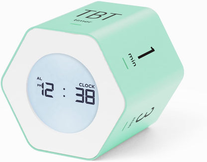 Mooas Multi-Hexagon Clock Cube, Digital Clock, Pomodoro Timer with Backlight 12/24H Count up & Countdown, Flip Timer, Various Time Presets - Ideal for Classroom, Gym, Office (Yellow)