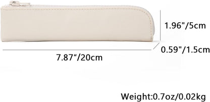Canvas Pencil Case Small Pencil Pouch Slim Lightweight Pen Case Holder Cute Zipper Bag for School Office