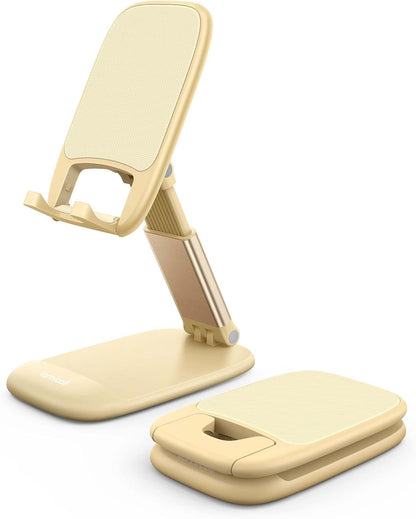 Lamicall Cell Phone Stand for Desk - [Height Adjustable] Foldable Mobile Phone Holder, Portable Stand for iPhone 17 16 15 14 13 12 11 Pro Max Plus Air, Galaxy S25, Office Gift, Telephone Accessories