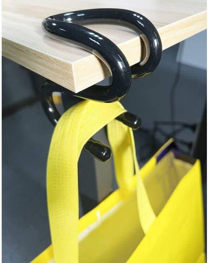 AUXPhome Portable Bag Hook Hanger Clamp-On Backpack, Under Counter, One Step Installation - 10 lb. Capacity, Reduce Desk Clutter