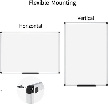 VIZ-PRO Magnetic Dry Erase Board, 24 X 18 Inches, Silver Aluminium Frame