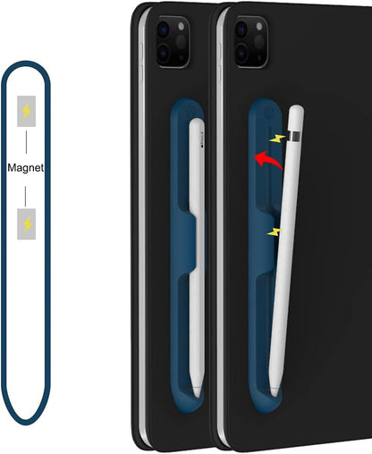 LOVE MEI iPencil Holder Sticker for Apple Pencil 1st/2nd Generation, Strong Adhesive Silicone Holder Sticker [Magnetic Attach Design] Accessories for iPad Stylus Pens