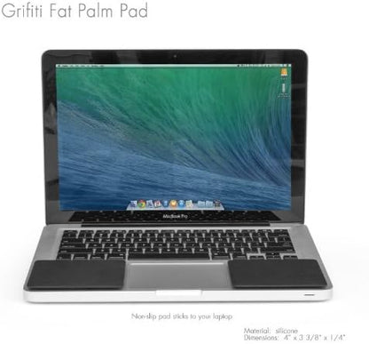 GRIFITI Small Slim Palm Pads Notebook Wrist Rest with Tacky Silicone Reposition Ergonomic Carpal Tunnel Resting Support for Computer MacBook & Laptop Keyboard Typing Pad (2 Small 3 x 2.75 inches)
