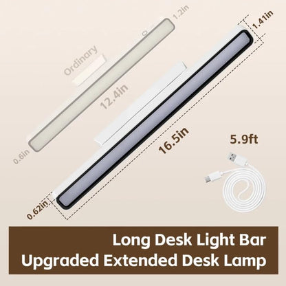 Desk Light Bar 16.5in Magnetic Rechargeable LED Light Bar, 3000K, 4500K, 6000K Color Temperature Battery Powered Under Cabinet Lighting for Desk, Home Office, Shelf, Reading