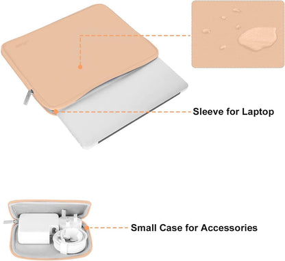 MOSISO Laptop Case 13.3 inch, 13-13.3 inch Laptop Sleeve Bag Compatible with MacBook Air/Pro 13/Pro 14 M5 M4 M3 M2 M1, HP Dell ASUS Lenovo, Neoprene Computer Sleeve Bag with Small Case, Baby Pink - Colors A