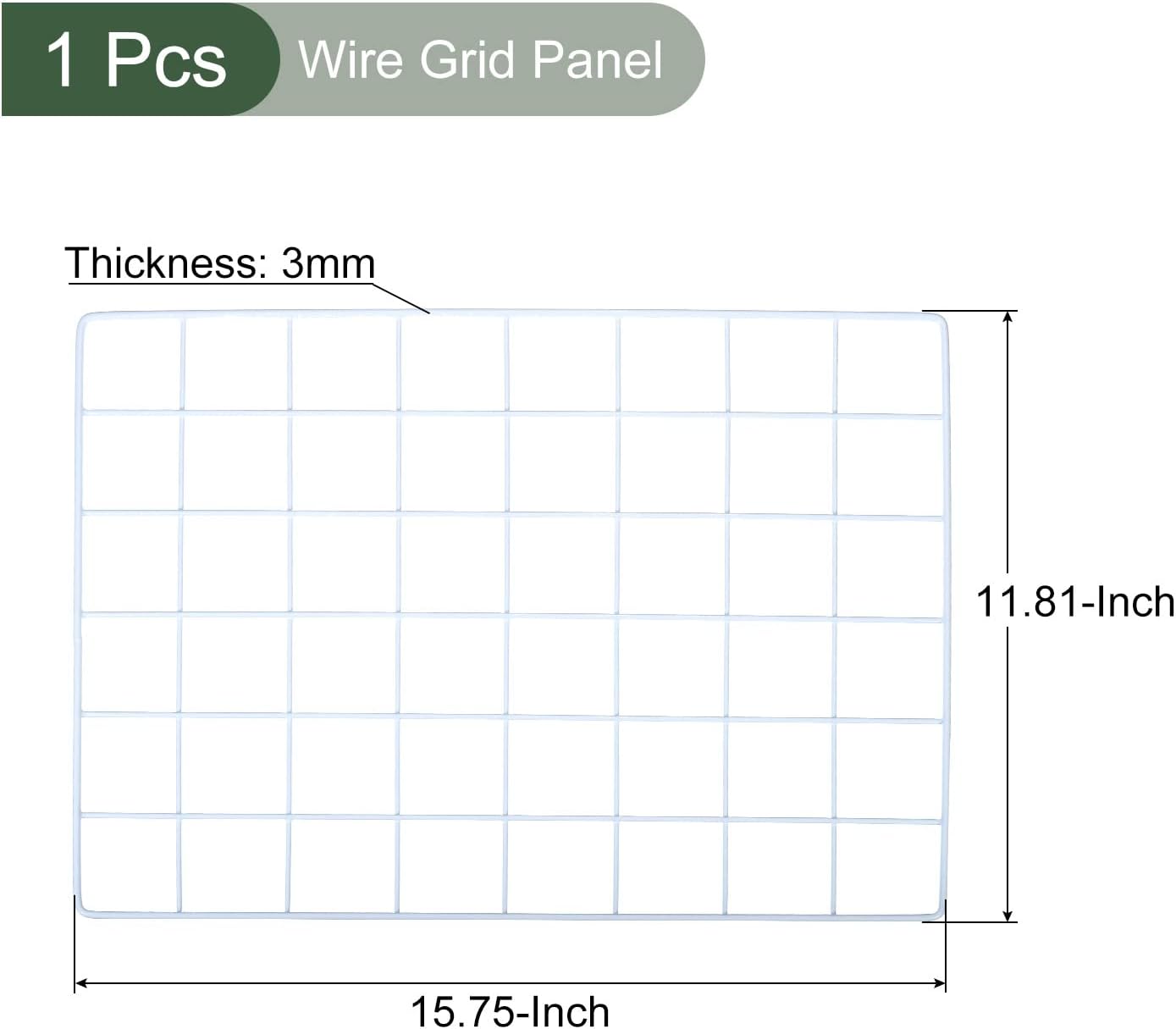 YOKIVE Iron Wire Grid Panel, Decorative Panels Board | Photo Pictures Display Holders Hanging Frame for Home Office (Black, 16"x12")