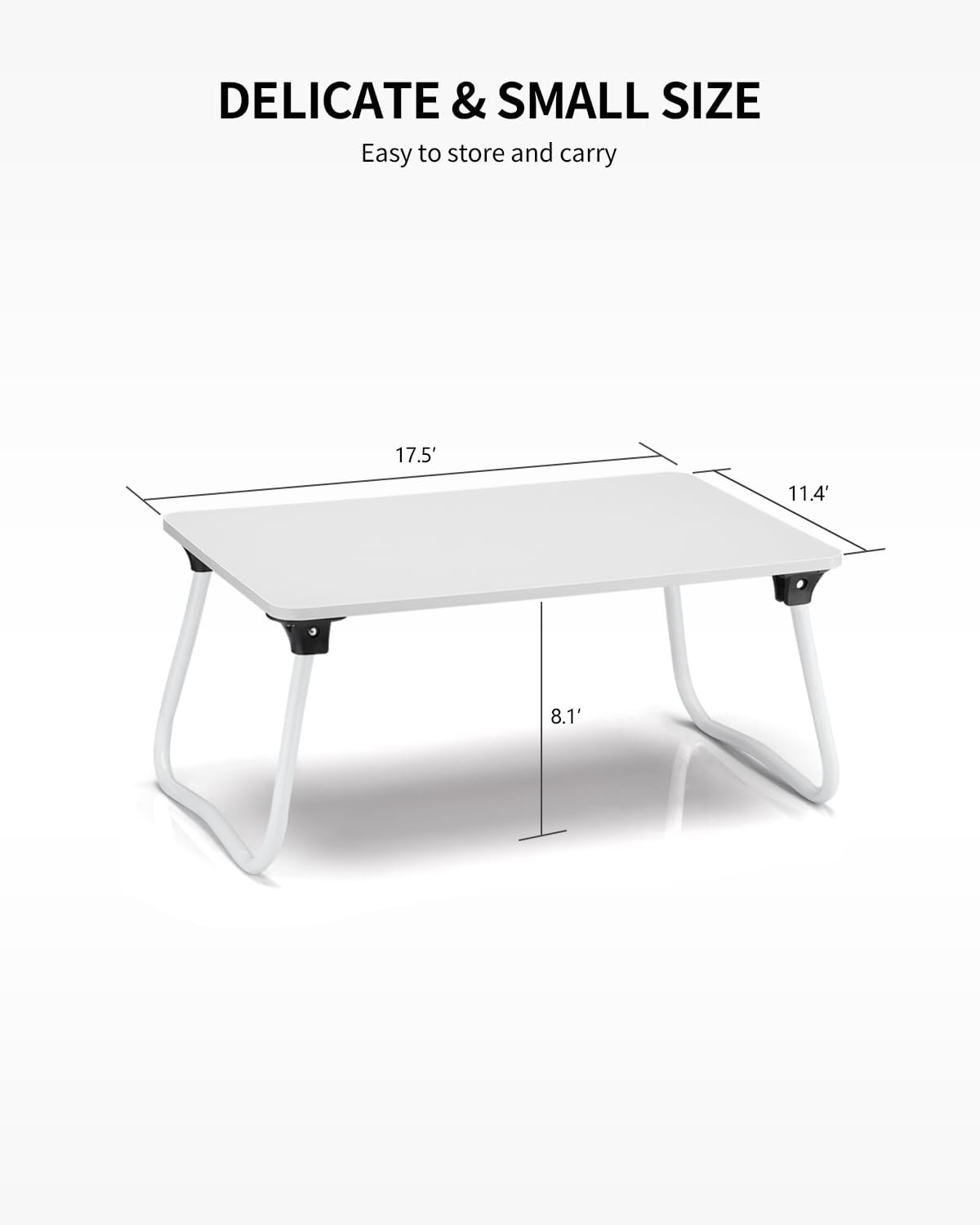 Ruxury Foldable Lap Desk Laptop Stand Bed Desk Table Tray, Breakfast Serving Tray, Portable & Lightweight Mini Table, Lap Tablet Desk for Sofa Couch Floor - Pink
