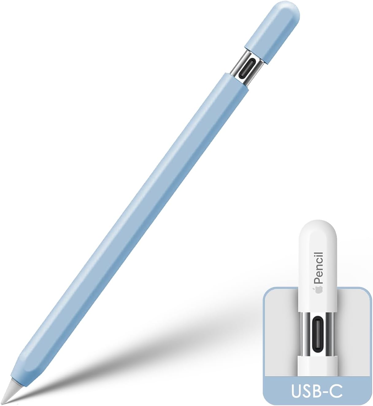KELIFANG Silicone Case Sleeve Cover for Apple Pencil (USB-C) 2023, Cute Pink Protective Skin iPad Pencil Holder, Anti-Slip Grip Accessories Compatible with Apple Pencil 3rd Generation