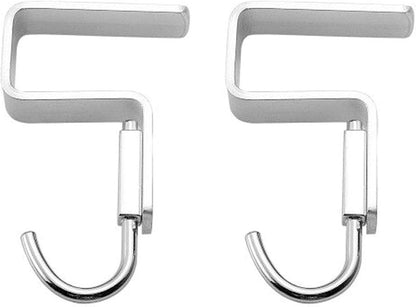 2 Pcs Desk Hook, Student Desktop Nail-Free Hook, Under Table Hook for Schoolbag, Space Aluminium Alloy, Hanger Hooks for Bag Purse Clothes Backpack Holder, Suitable for 2.5 cm/0.98" Thick Plate