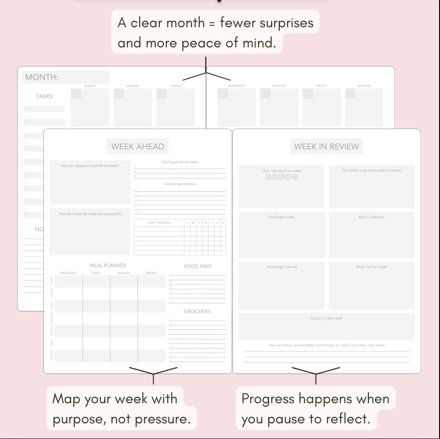 Pland Studio 90-Day Planner Journal – Undated Daily Goal Organizer in Alabaster Linen | Gratitude Journal, Habit Tracker, Vision Board, and Reflection Pages for Mindful Planning