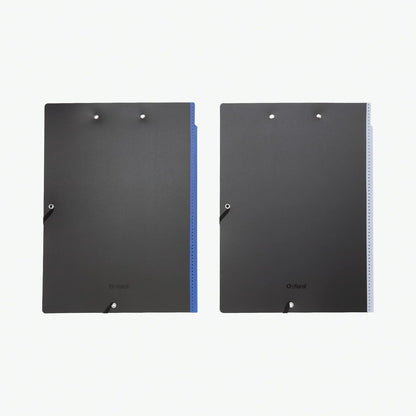 Oxford Clipboard Folio with Storage, 4 Pockets, Penholder, 2 Pack, 2 Color Combos (Gray/Black, Blue/Black), Great Nursing, Office, Classroom Clipboard (82177)