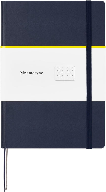 Maruman Mnemosyne Lined Notebook- Vertical A5, 5.83" x 8.27", 70 Sheets / 140 Pages, 7mm College Ruled With Center Line Journal, Perforated Pages & Wire-Bound to Lay Flat, Black, Made in Japan - Colors B