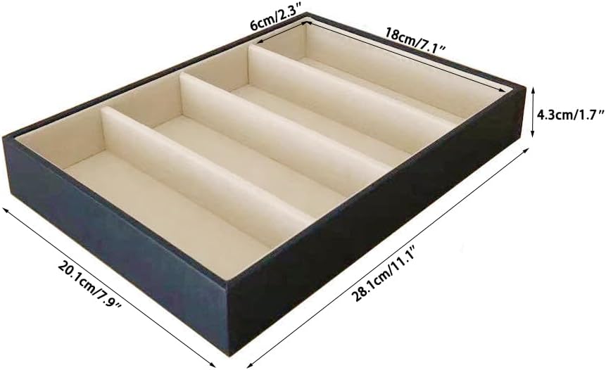 Premium Quality Sunglasses Tray Organizer Display PU Leather Exterior Soft Velvet Liner
