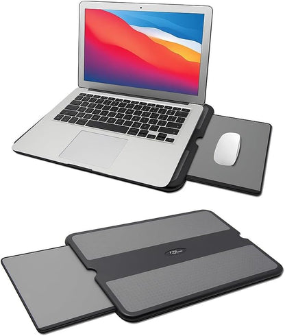 MAX SMART Portable Laptop Lap Pad, Laptop Desk with Retractable Mouse Tray, Sturdy Stable Work Surface for Bed Sofa Couch or Travel