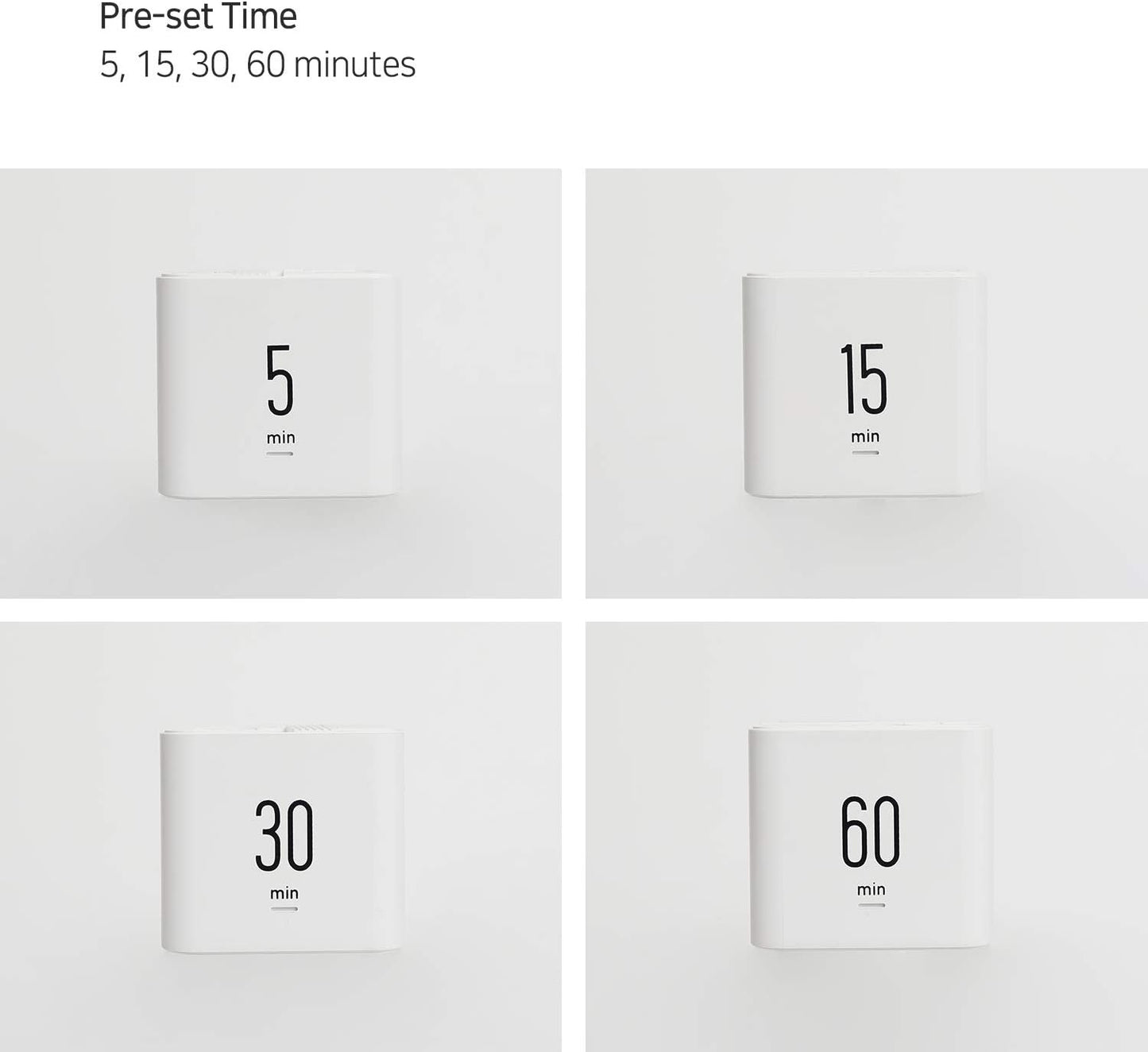mooas Multi Clock Time Cube Timer (White), Alarm & Backlight Desk Productivity for ADHD Kids Classroom Study, Kitchen, Cooking, Desk, Office, Time Management 5,15,30,60 min Timer Various Setting