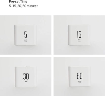 mooas Multi Clock Time Cube Timer (White), Alarm & Backlight Desk Productivity for ADHD Kids Classroom Study, Kitchen, Cooking, Desk, Office, Time Management 5,15,30,60 min Timer Various Setting