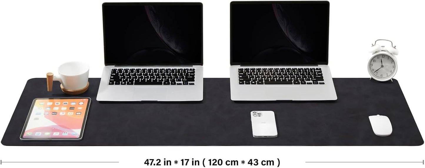 Distressed Leather Desk Mat - Non-Slip PU Desk Pad for Office and Home - Desk Organization and Accessories - Ideal for Large Mouse Pad and Desk Mats on Top of Desks(Tan,36"x 17")