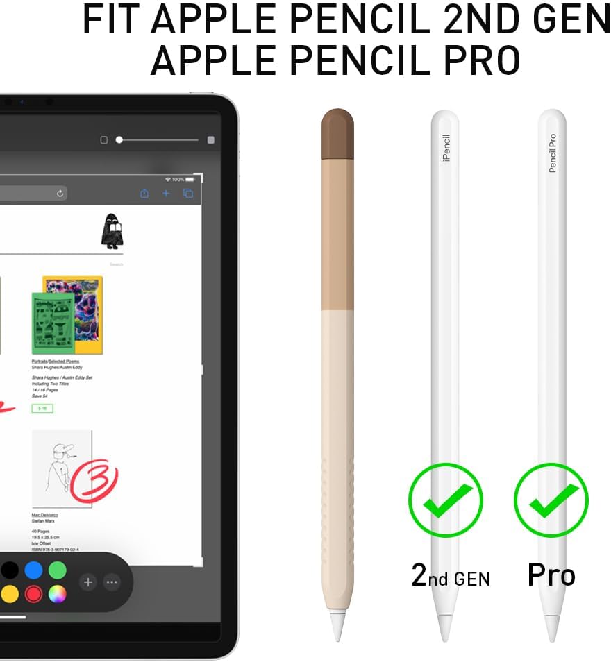 Delidigi for Apple Pencil Pro Case (2024) & Apple Pencil 2nd Generation Sleeve,Soft Silicone Grip Cover,Magnetic Charging Compatible,Double Tap Support,Gradient Color Design