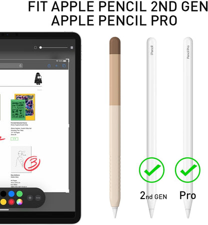 Delidigi for Apple Pencil Pro Case (2024) & Apple Pencil 2nd Generation Sleeve,Soft Silicone Grip Cover,Magnetic Charging Compatible,Double Tap Support,Gradient Color Design