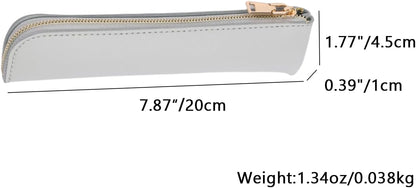 Canvas Pencil Case Small Pencil Pouch Slim Lightweight Pen Case Holder Cute Zipper Bag for School Office