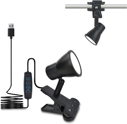 LUJOLUMIN Clip Lamp, Mini Portable 360° Rotation Clamp on Lamp for Bed/Bedside Headboard/Table/Bunk/Desk/Shelf, 3 Color Temperature Options, 10 Dimmable Brightness Levels for Reading (5W)