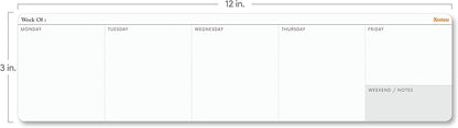 Notsu Weekly Planner Notepad | Tear Off Desk Calendar Pad, Undated | Mini Desk Planner Pad, Fits Alongside Keyboard | 50 Sheets, Thick Paper