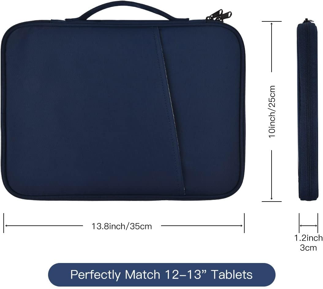 12-12.9 Inch Tablet Sleeve Bag for 12.4" Samsung Galaxy Tab S10+ S9+ Plus/S8+/S7+ Plus/S7 FE,13" iPad Air M4 M3 M2/iPad Pro M5 M4/Pro 12.9"/Microsoft Surface Go 2 12.4"/Pro 11 10 Carrying Case-Black